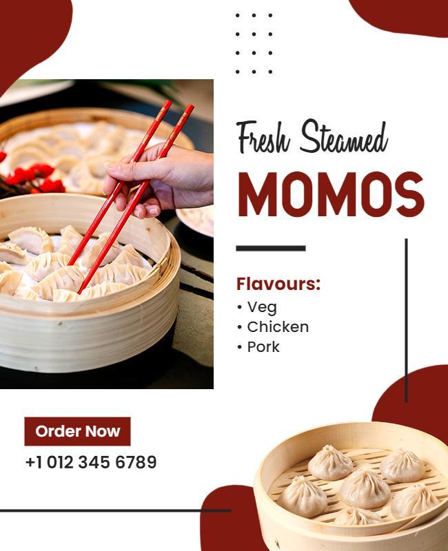 Fresh Steamed Momos Promotion Flyer Template