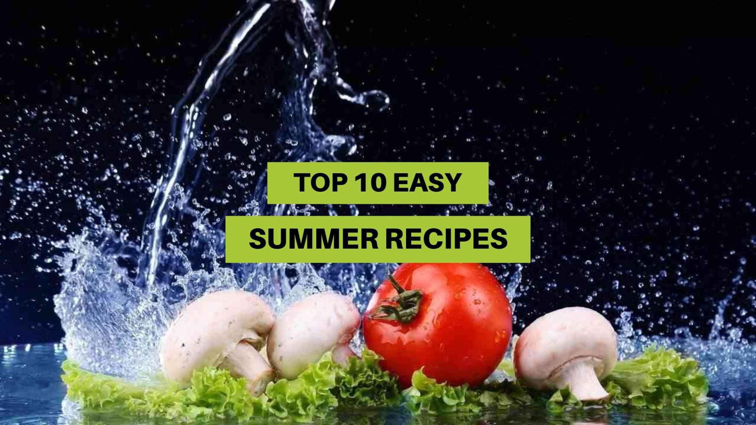 Fresh Summer Ingredients with Water Splash YouTube Banner Template