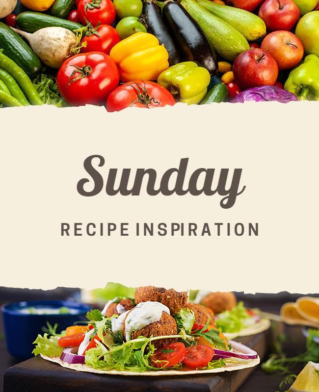 Fresh Sunday Recipe Inspiration Flyer Template