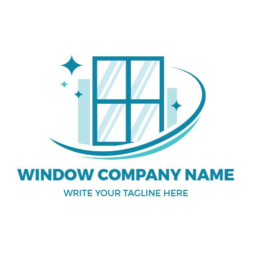 Fresh Teal Window Design for Clarity and Transparency Logo Template