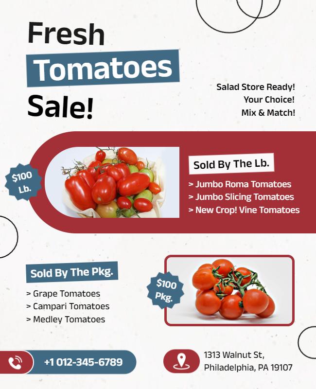 Fresh Tomatoes Sale Promotional Flyer Template