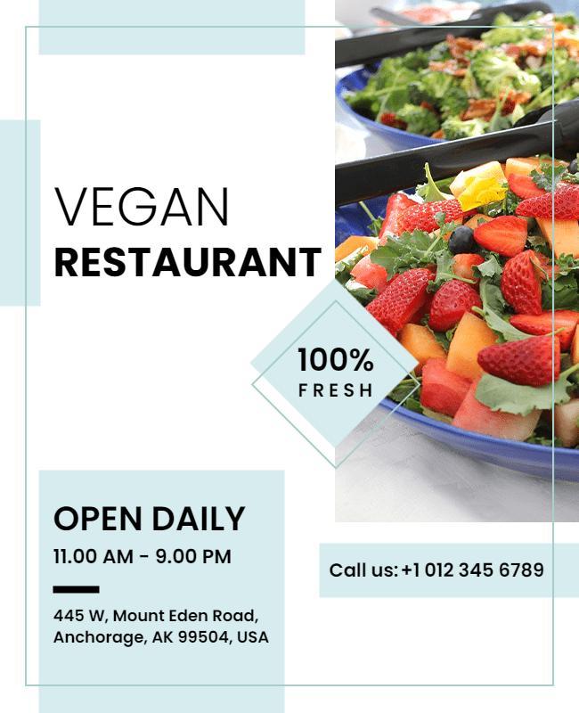 Fresh Vegan Restaurant Promotion Flyer Template