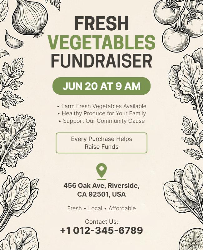 Fresh Vegetables Fundraiser Event Flyer Template