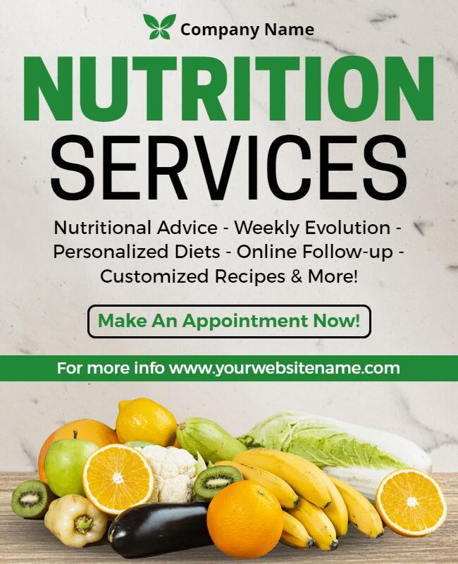 Fresh Vibrant Nutrition Services Appointment Poster Template