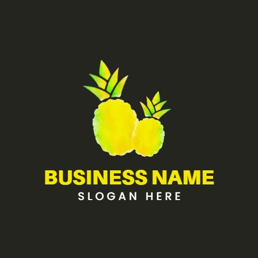 Fresh Yellow Pineapple Design to Represent Fruit Business Logo Template