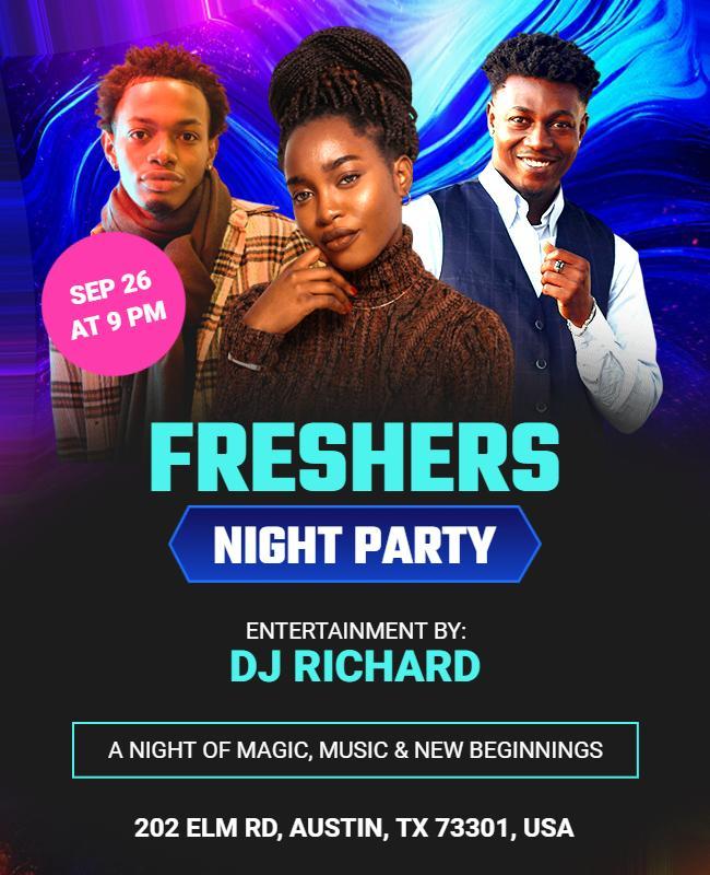 Freshers Night Party Celebration Flyer Template