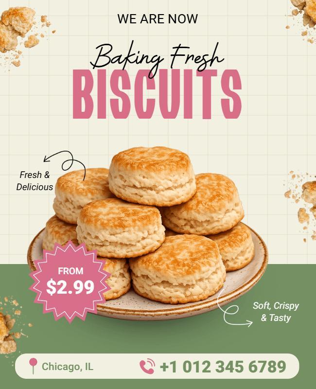 Freshly Baked Biscuits Advertisement Poster Template