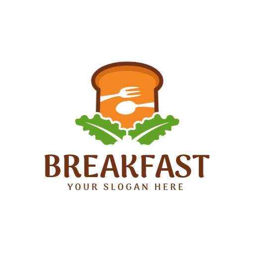 Freshly Baked Bread and Greens for Delicious Breakfast Logo Template