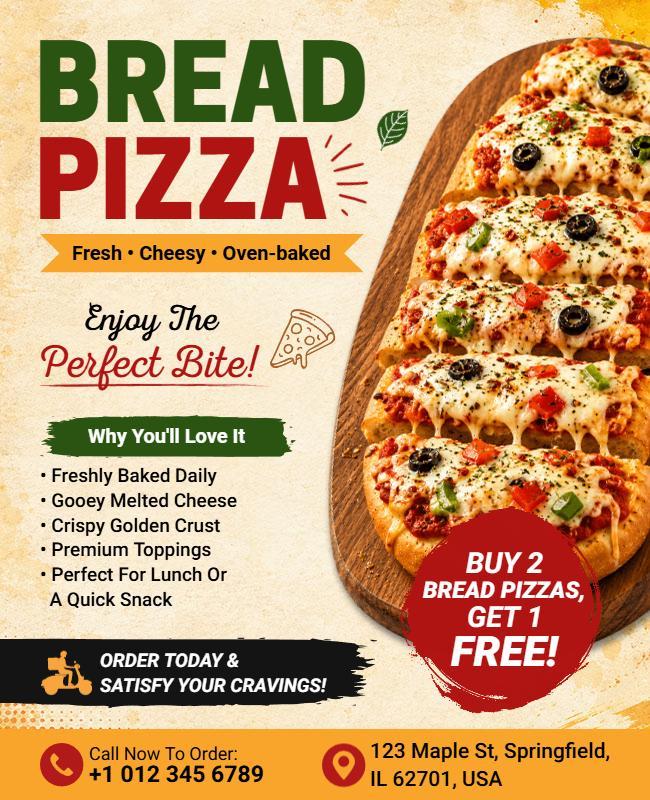 Freshly Baked Bread Pizza Promotion Flyer Template
