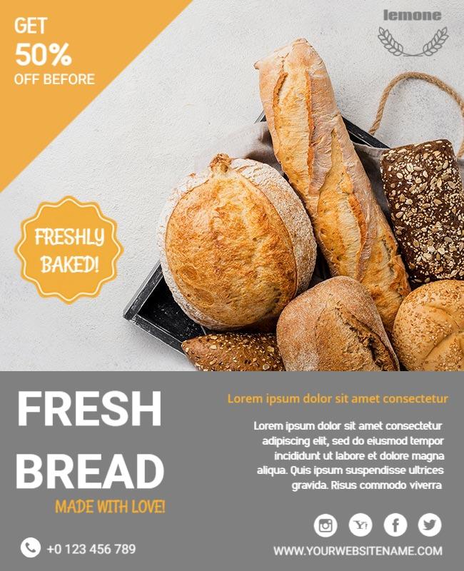 Freshly Baked Bread Promotion Flyer Template