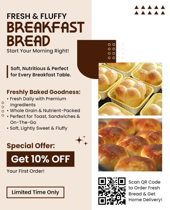 Freshly Baked Breakfast Bread Promotion Flyer Template