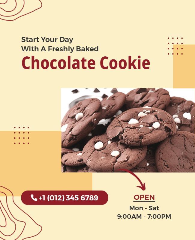 Freshly Baked Chocolate Cookie Promotion Flyer Template