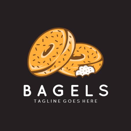 Freshly Baked Golden Bagels for Your Food Business Logo Template