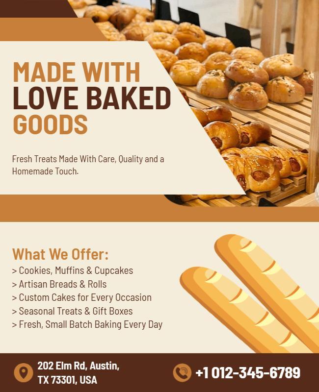 Freshly Baked Goods Promotional Flyer Template