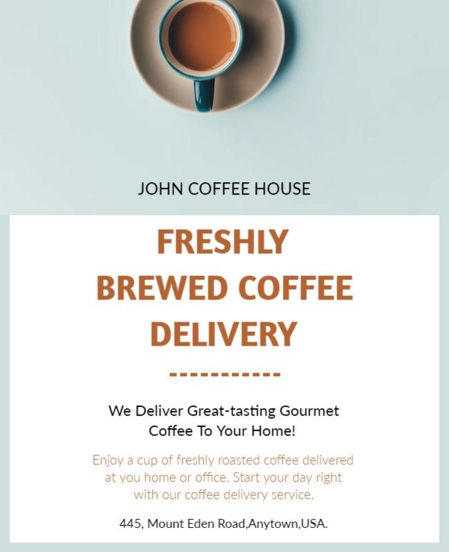 Freshly Brewed Coffee Delivery Service Flyer Template