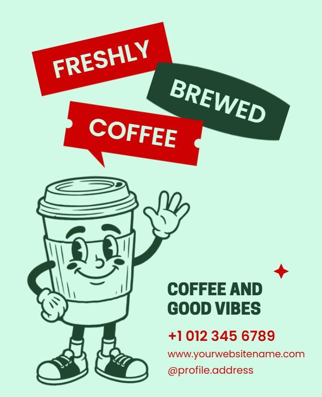 Freshly Brewed Coffee Promotion Poster Template