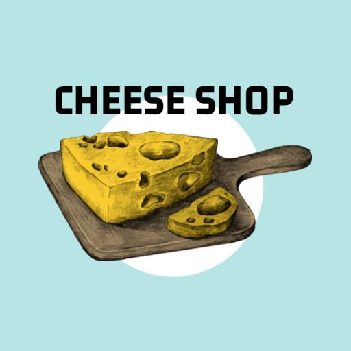Freshly Cut Yellow Cheese Display Bringing Joy to Cheese Shop Logo Template