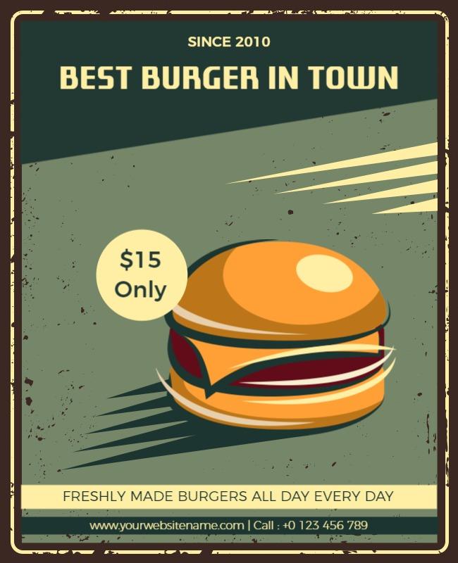 Freshly Made Best Burger Promotion Flyer Template