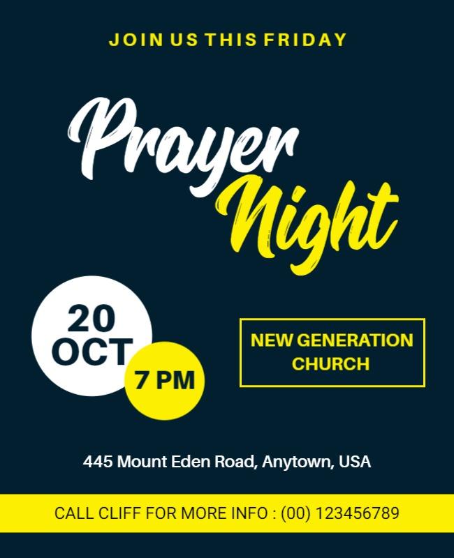 Friday Church Prayer Night Event Flyer Template