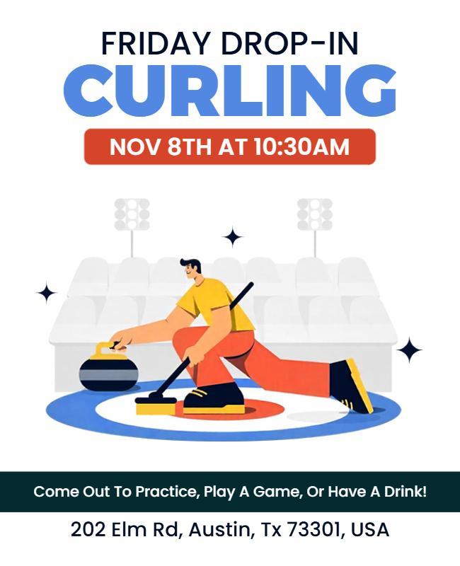 Friday Drop-in Curling Event Flyer Template