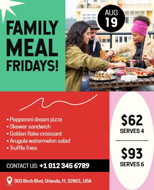 Friday Family Meal Flyer Template