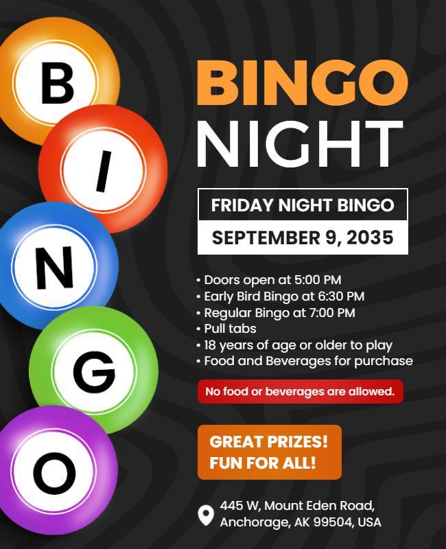 Friday Night Bingo Event Flyer Template