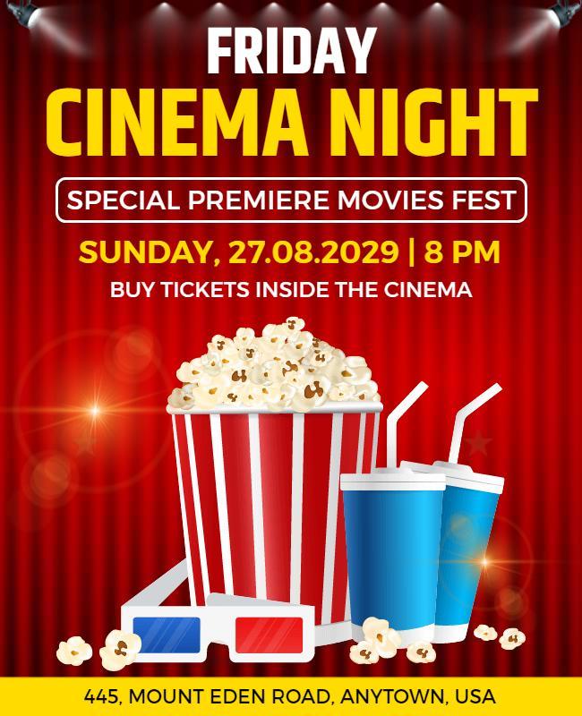 Friday Night Cinema Premiere Event Flyer Template