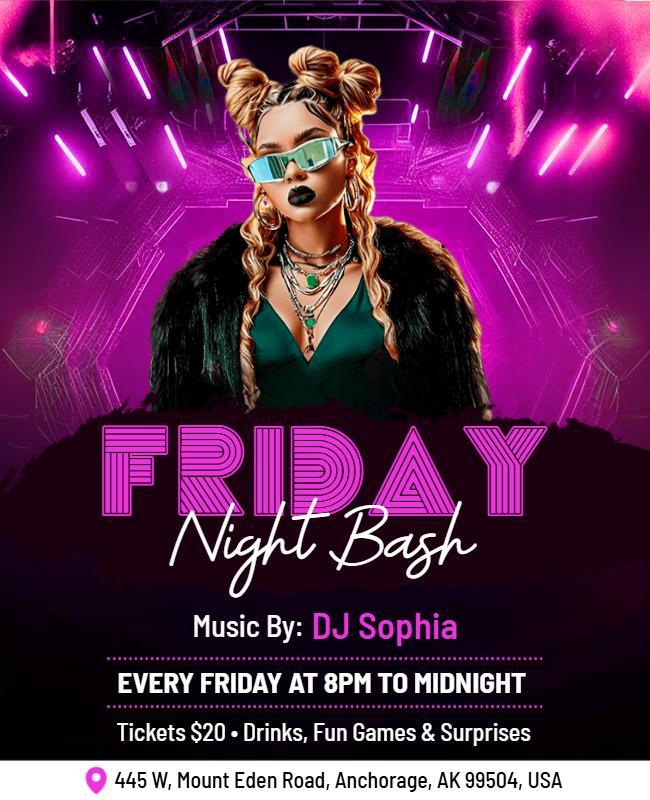 Friday Night Club Event Flyer Template