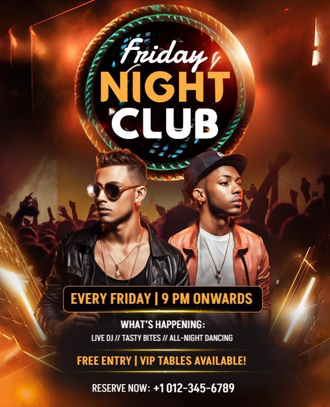 Friday Night Club Party Flyer Template