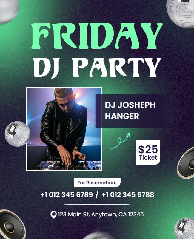 Friday Night Dj Party Event Flyer Template