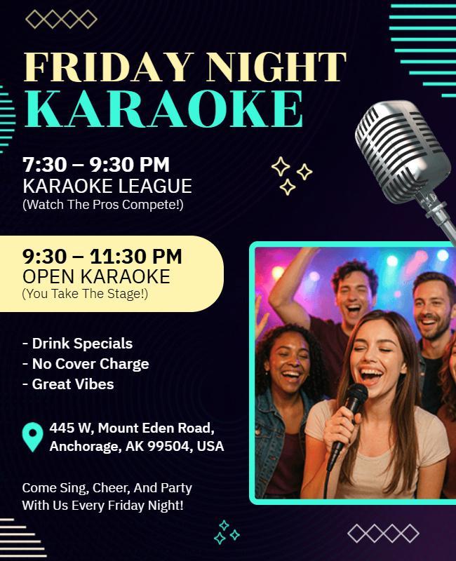 Friday Night Karaoke Event Flyer Template