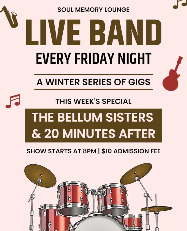 Friday Night Live Band Event Flyer Template