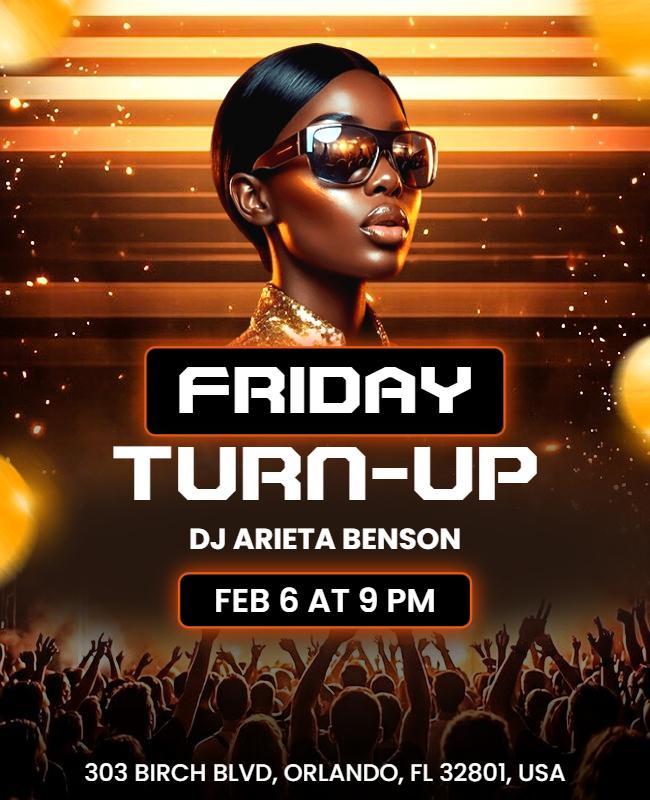 Friday Turn-up Party with DJ Flyer Template