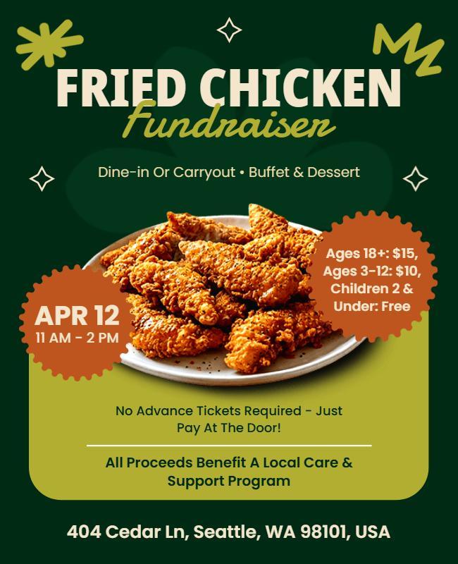 Fried Chicken Fundraiser Event Flyer Template