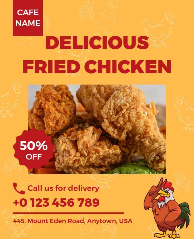 Fried Chicken Restaurant Promotion Flyer Template