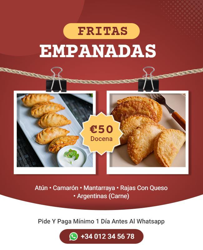 Fried Empanadas Culinary Promotion Flyer Template