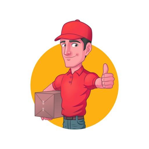 Friendly Delivery Mascot Giving Thumbs Up Logo Template