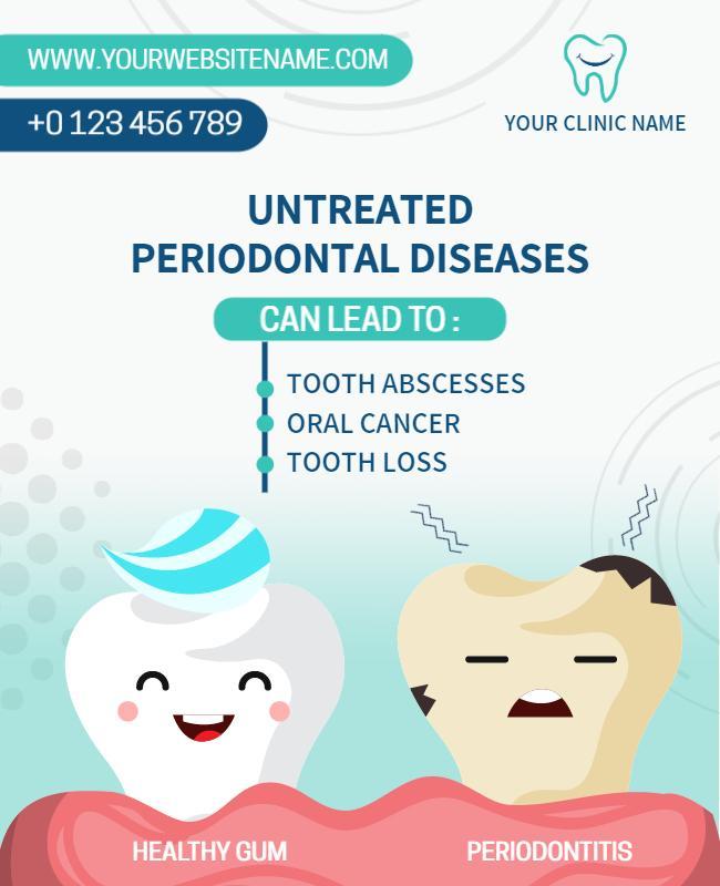Friendly Dental Health Awareness for Periodontal Diseases Poster Template