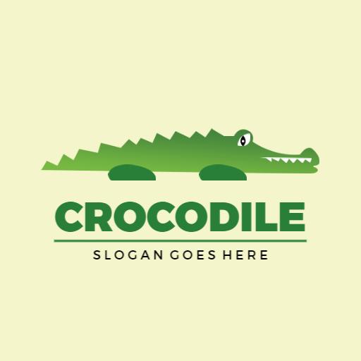 Friendly Green Crocodile Design Representing Wildlife Logo Template