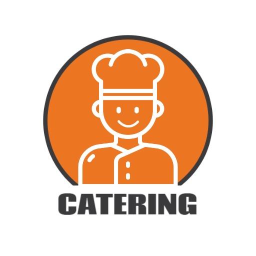 Friendly Orange Chef Design for Professional Catering Logo Template
