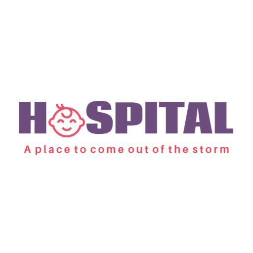 Friendly Purple and Pink Hospital Logo Promoting Care and Safety Logo Template
