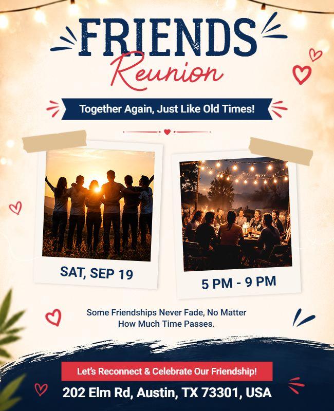 Friends Reunion Gathering Invitation Flyer Template