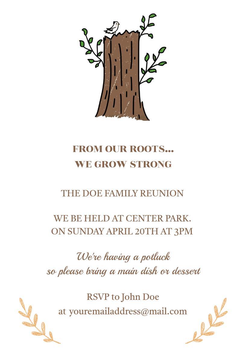 From Our Roots Family Reunion Celebration Invitation Template