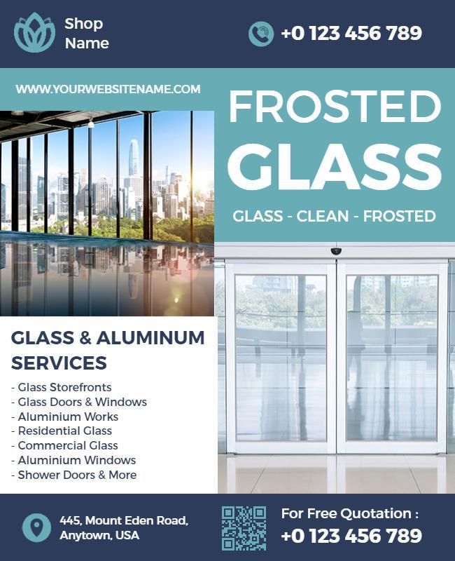 Frosted Glass Services Promotional Flyer Template