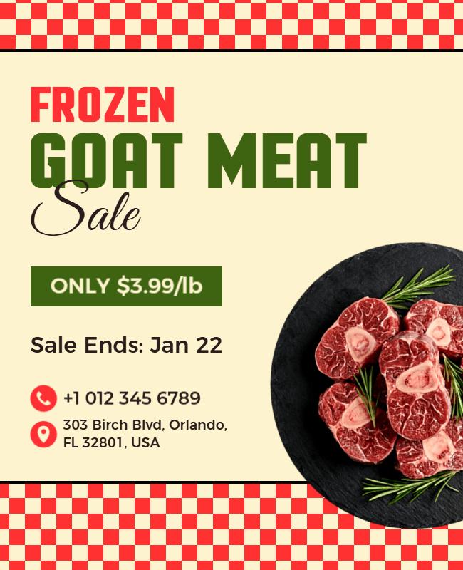 Frozen Goat Meat Sale Flyer Template