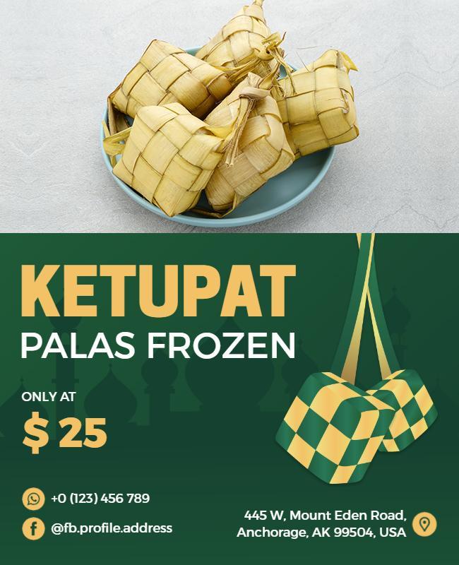 Frozen Ketupat Specialty Promotion Flyer Template