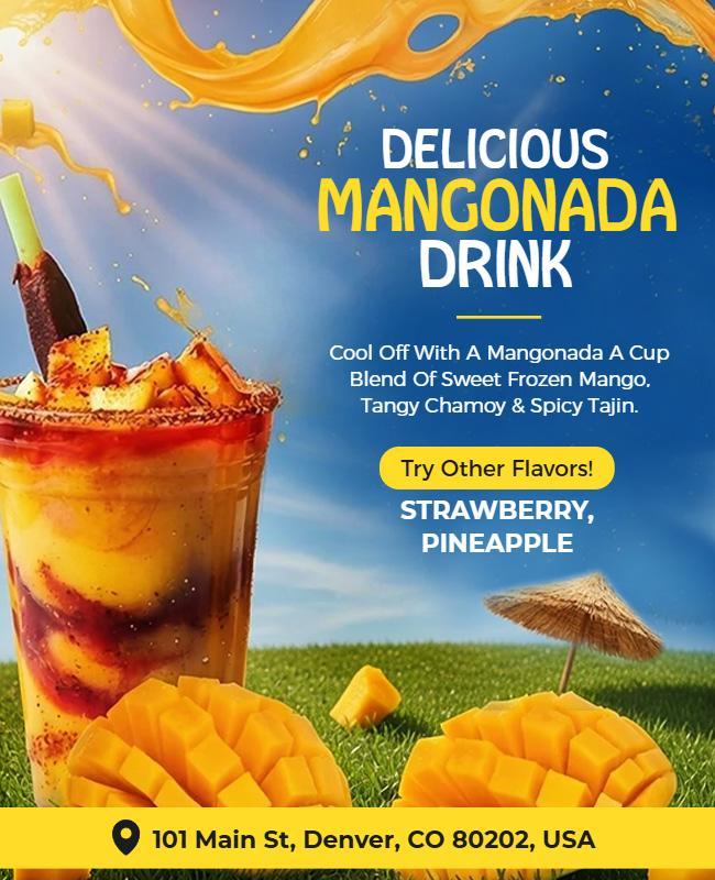 Frozen Mangonada Drink Beverage Promotion Flyer Template