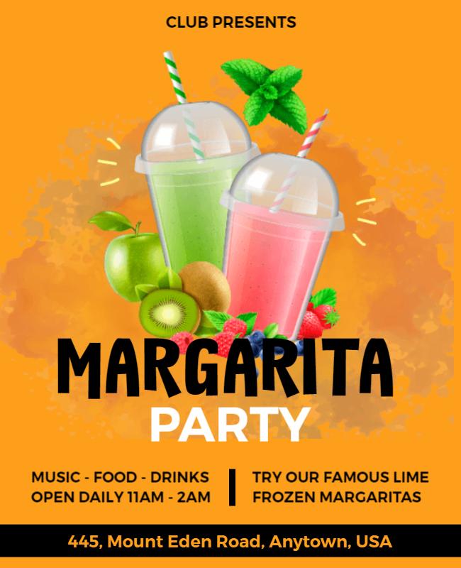 Frozen Margarita Party Celebration Flyer Template