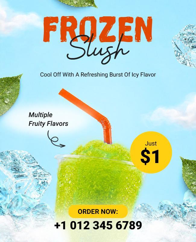 Frozen Slush Drink Promotional Flyer Template