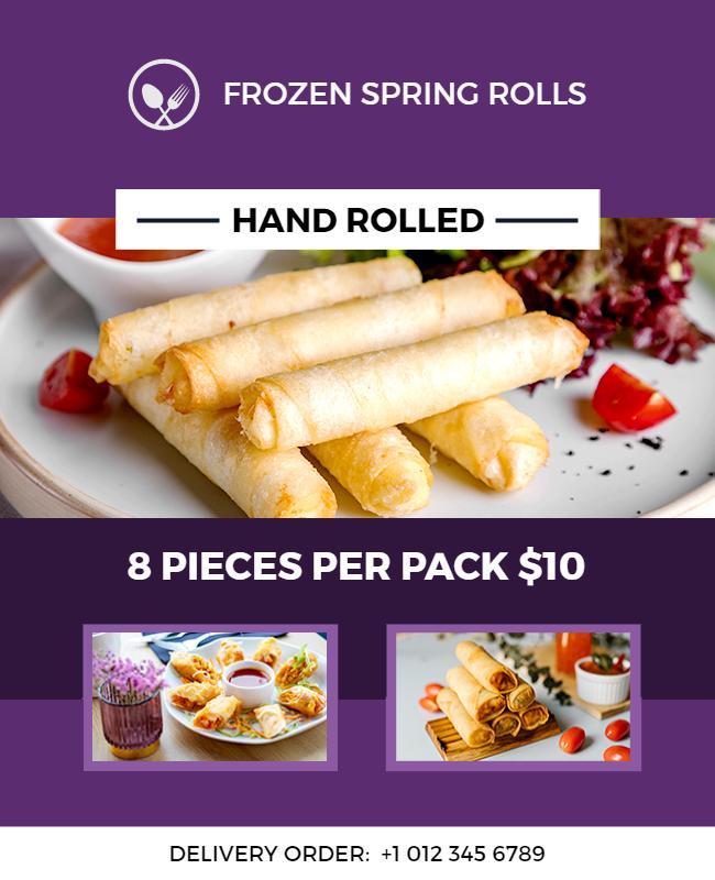 Frozen Spring Rolls Promotion Flyer Template